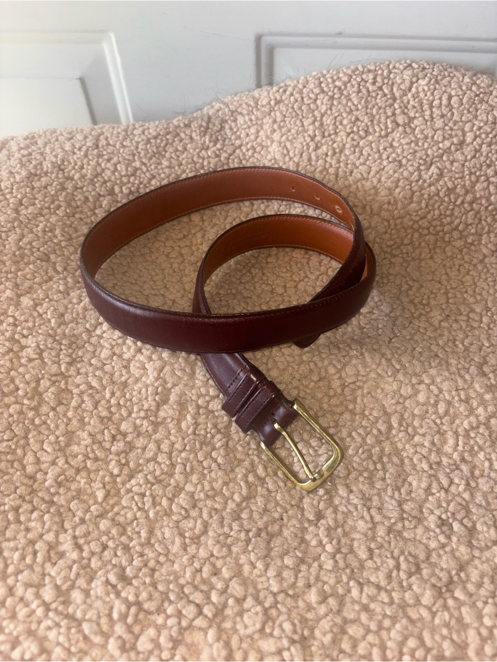 Coach mahogany leather belt size 34